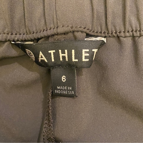 Athleta 6 Skyline Paper Bag Waist Ankle Length Travel Pants Army Olive Green - Picture 9 of 15